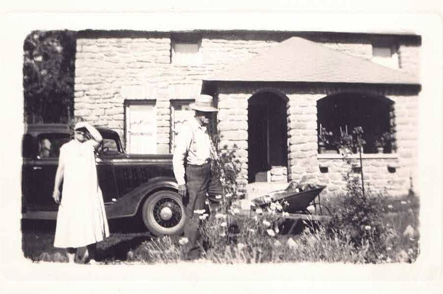 Historic photo of the limestone cottage