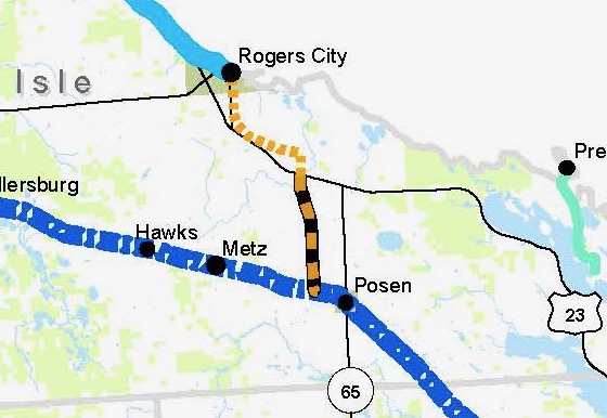 Rogers City Spur planned route map