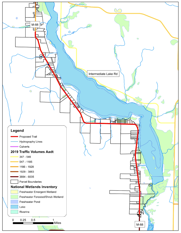 Central Lake to Bellaire conceptual trail map
